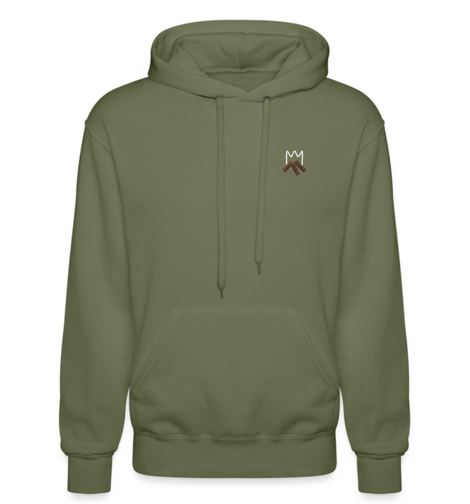 Wood King Ethan hoodie olijf