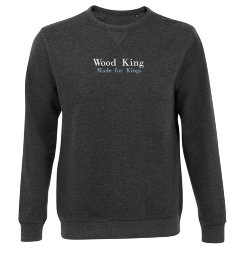 Wood King sweater zwart geborduurd
